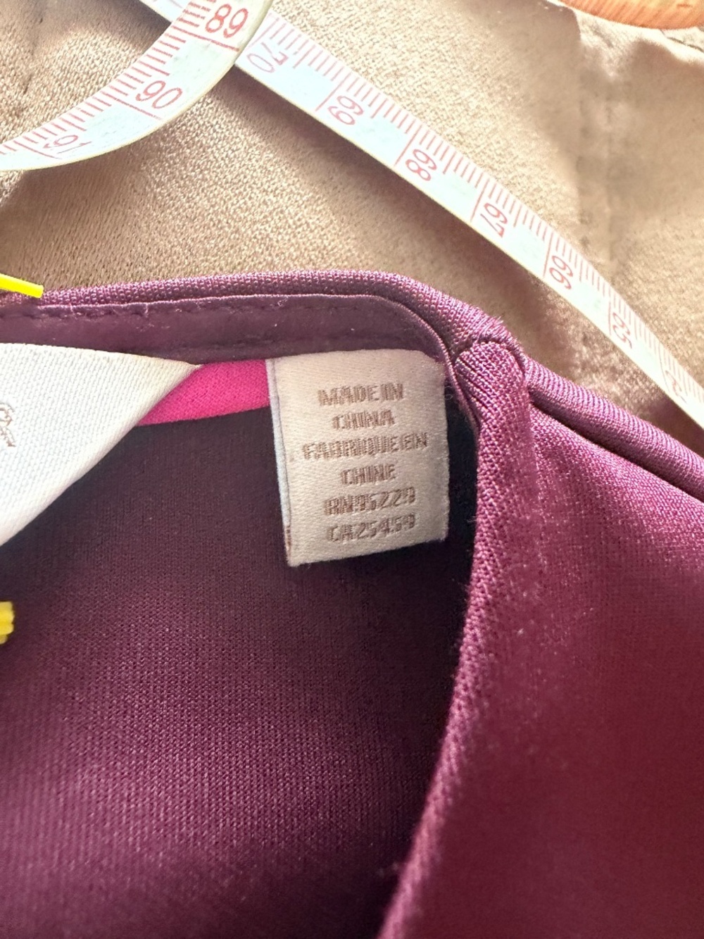 Brand New Ted Baker London Ruffle Trim Long Sleeve Dress in Burgundy - Picture 6 of 6